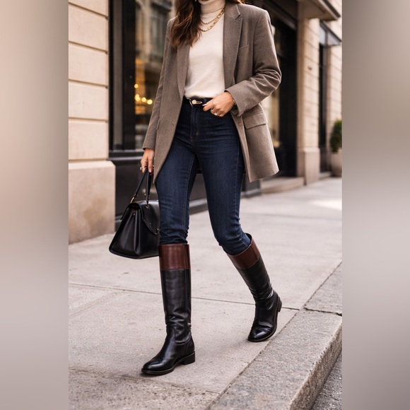 Joan & David Shoes - Joan & David Italian Leather Riding Boots 37.5 /7.5 Vintage Knee High Equestrian